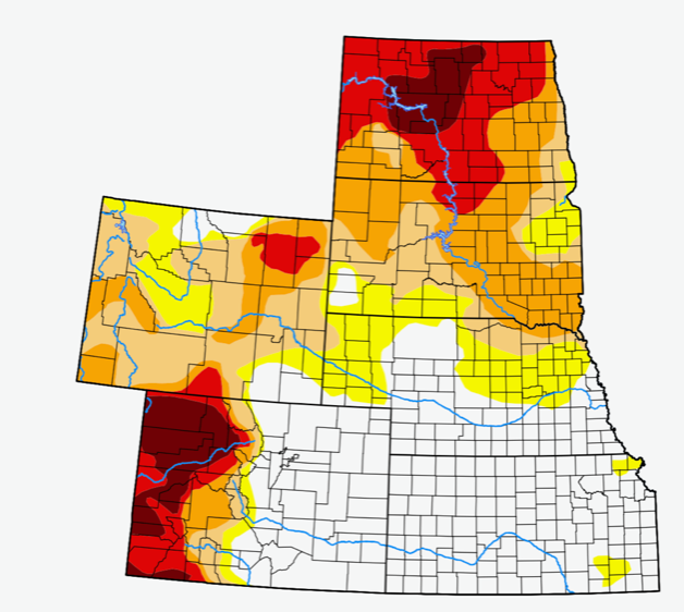 drought map for High Plains states